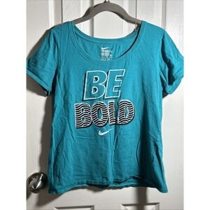 The Nike Tee Shirt ‎ Womens M Be Bold Graphic Tee Teal